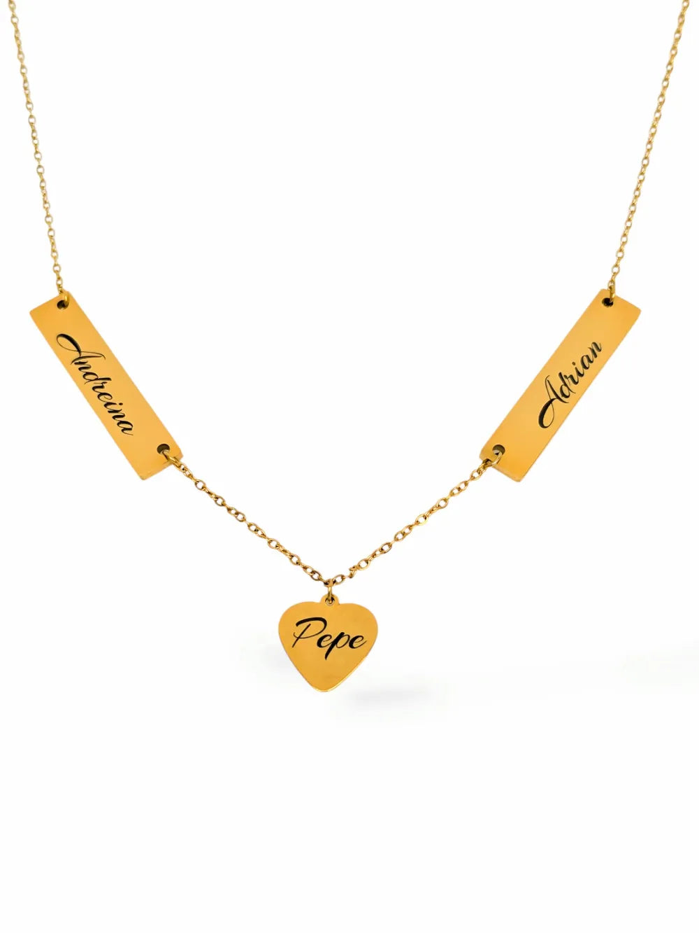 Mi Familia de Oro: Collar con placas de nombre de la familia