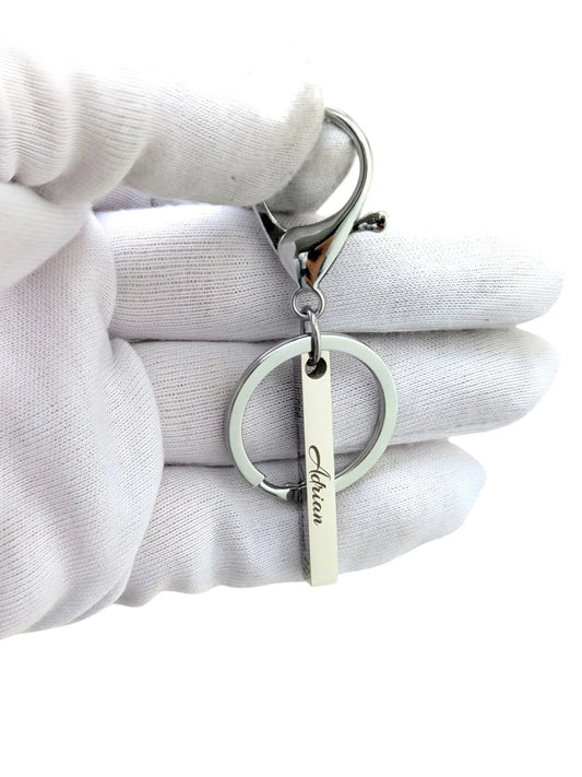 Llavero Nota de Amor: Llavero con barra de acero grabada en las 4 caras