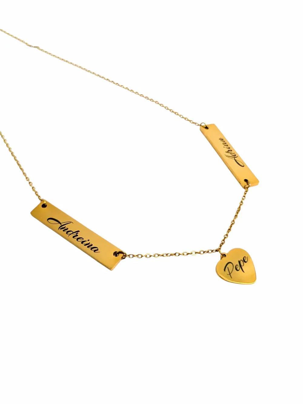 Mi Familia de Oro: Collar con placas de nombre de la familia