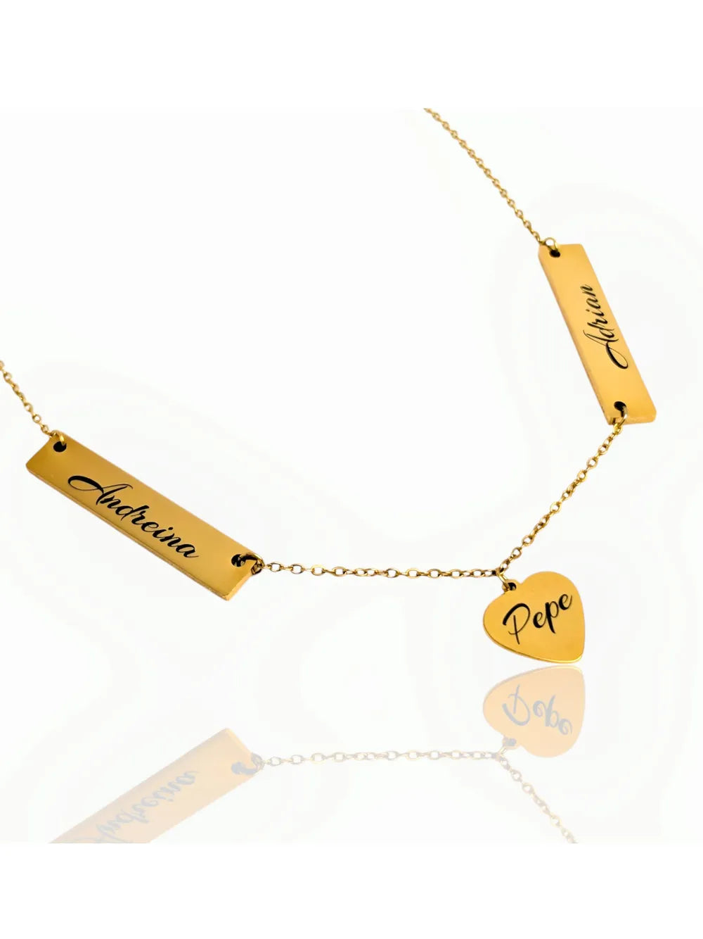 Mi Familia de Oro: Collar con placas de nombre de la familia
