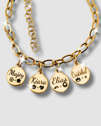 Pulsera con placas redondas de la familia