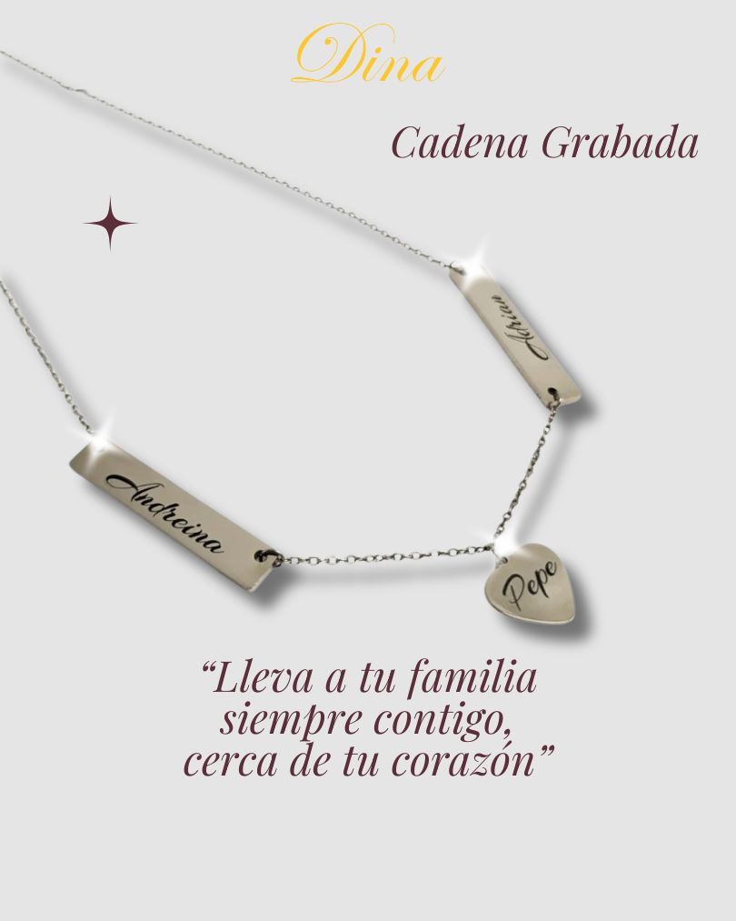 Mi Familia de Oro: Collar con placas de nombre de la familia