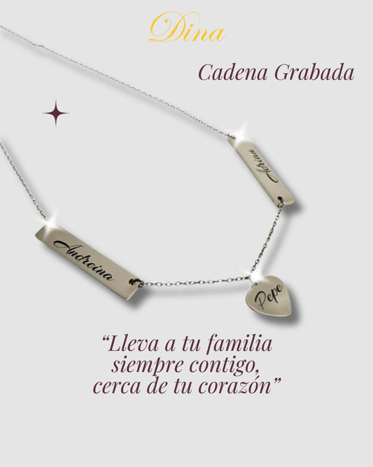 Mi Familia de Oro: Collar con placas de nombre de la familia