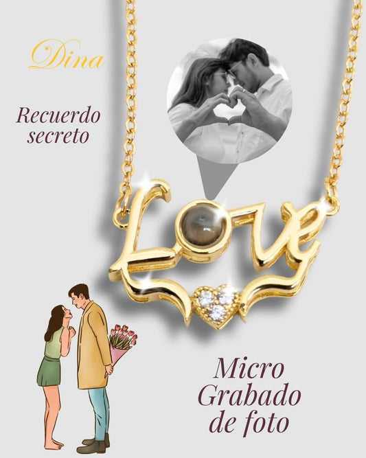 Collar LOVE con micro grabado de proyección