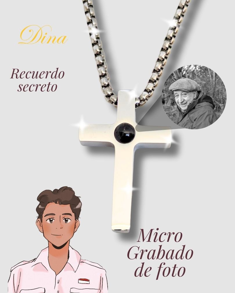 Collar Micro grabado con proyección en acero