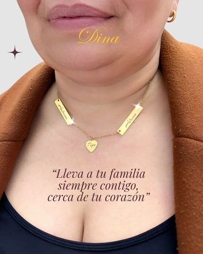 Mi Familia de Oro: Collar con placas de nombre de la familia
