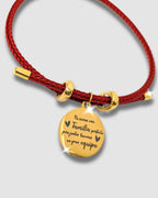Pulsera cordón rojo con foto y mensaje
