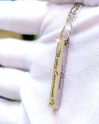 4-Sided Totem Necklace: Personalized 4-sided surgical steel chain
