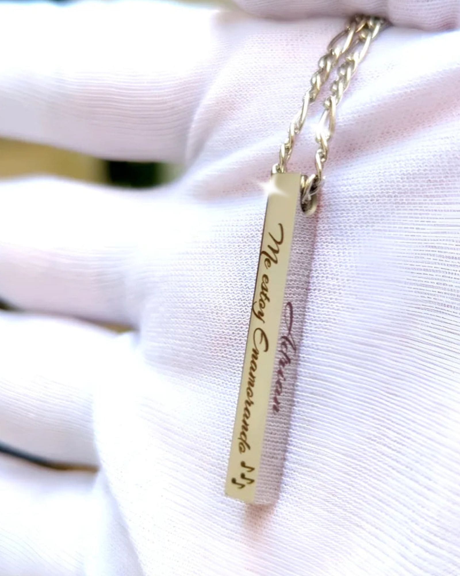 4-Sided Totem Necklace: Personalized 4-sided surgical steel chain