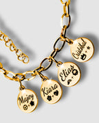 Pulsera con placas redondas de la familia