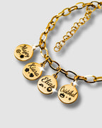Pulsera con placas redondas de la familia