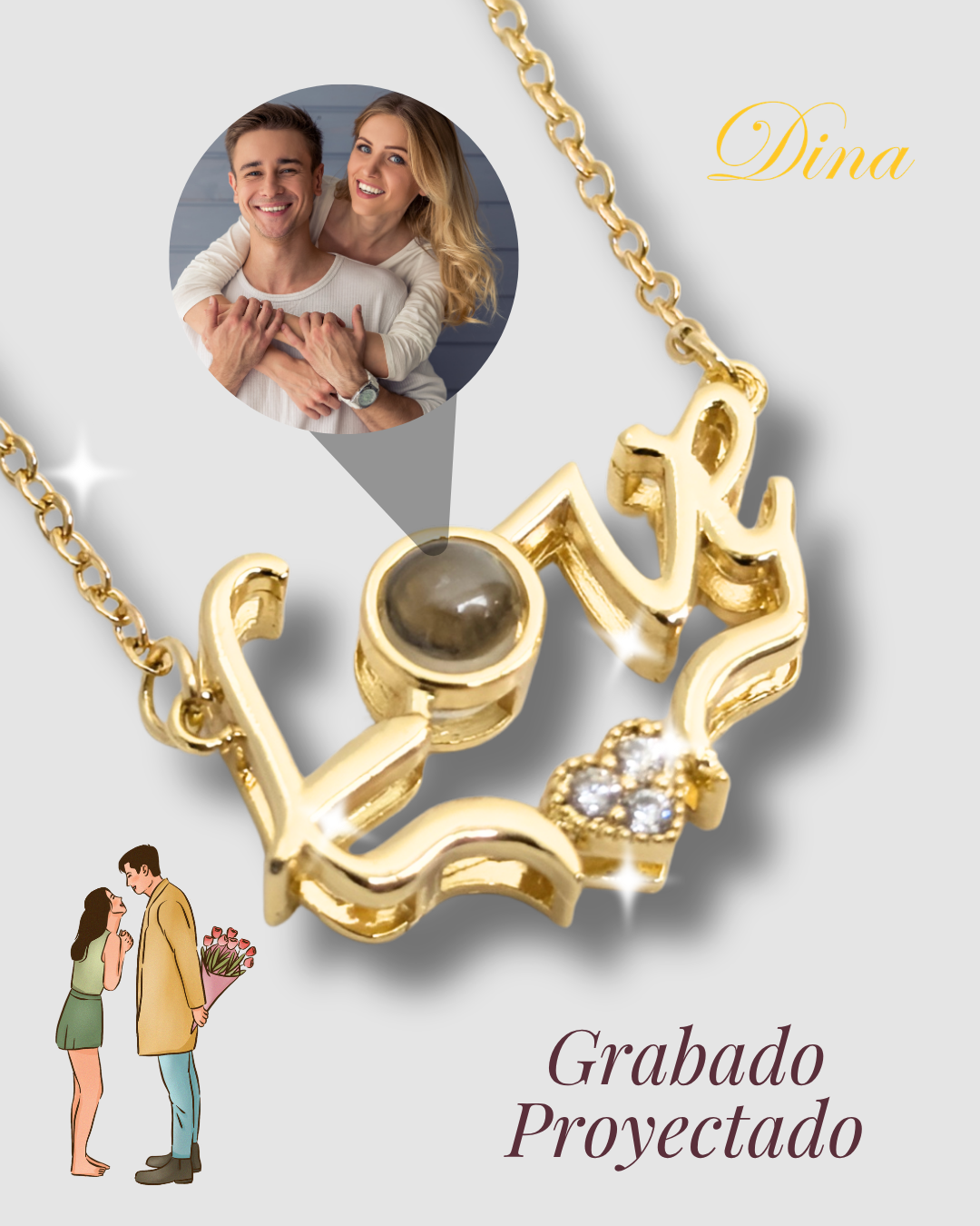 Collar Micro grabado con proyección a color