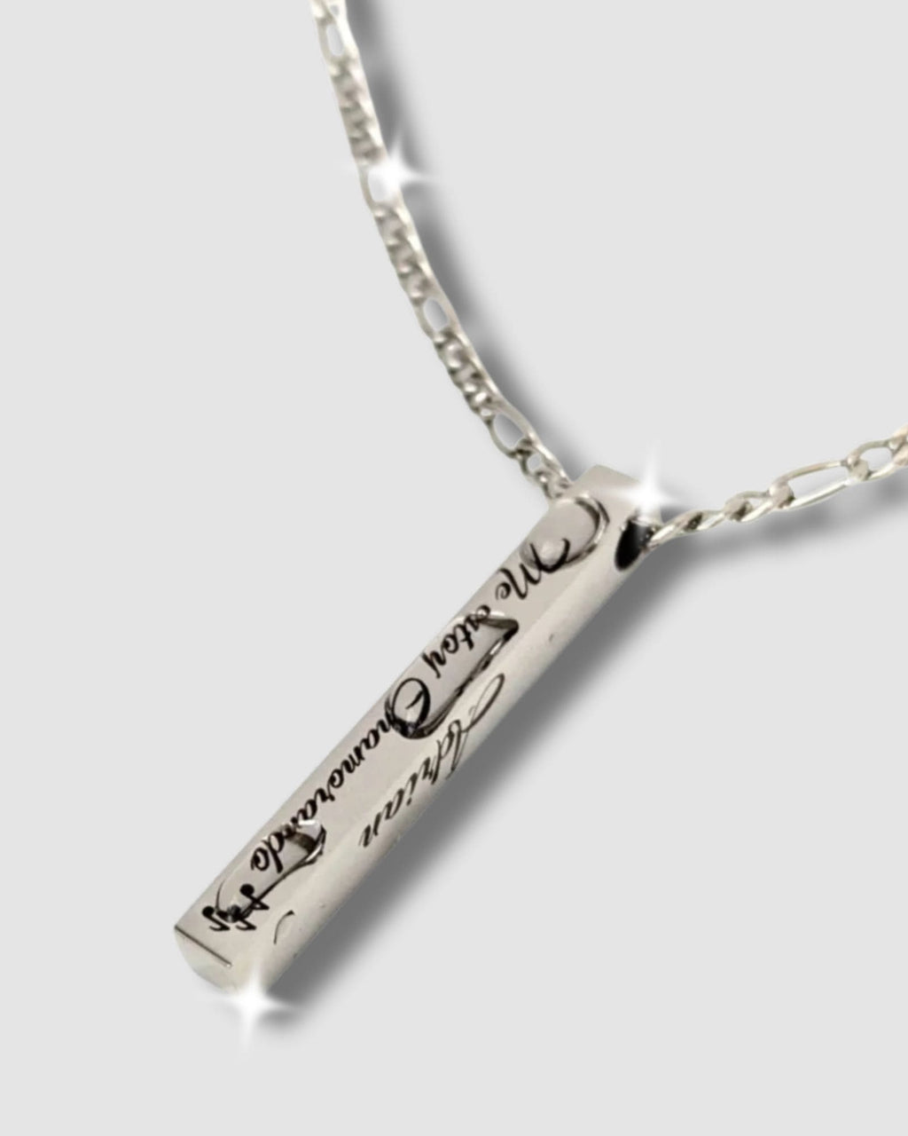 4-Sided Totem Necklace: Personalized 4-sided surgical steel chain