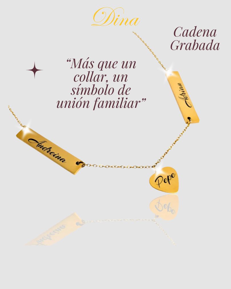 Mi Familia de Oro: Collar con placas de nombre de la familia