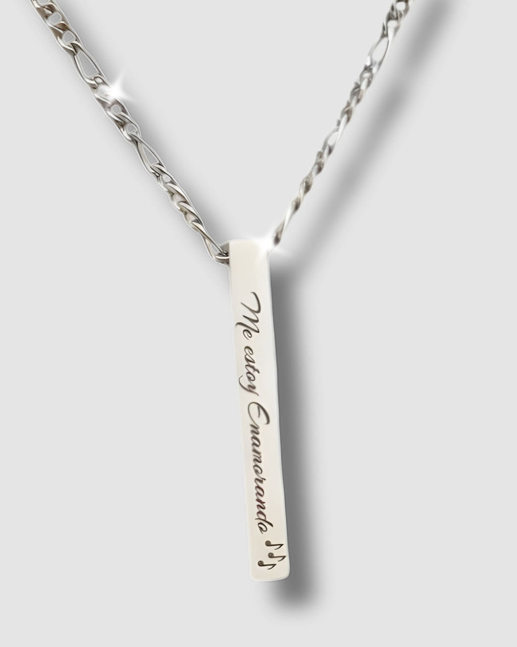 4-Sided Totem Necklace: Personalized 4-sided surgical steel chain