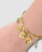 Pulsera con placas redondas de la familia