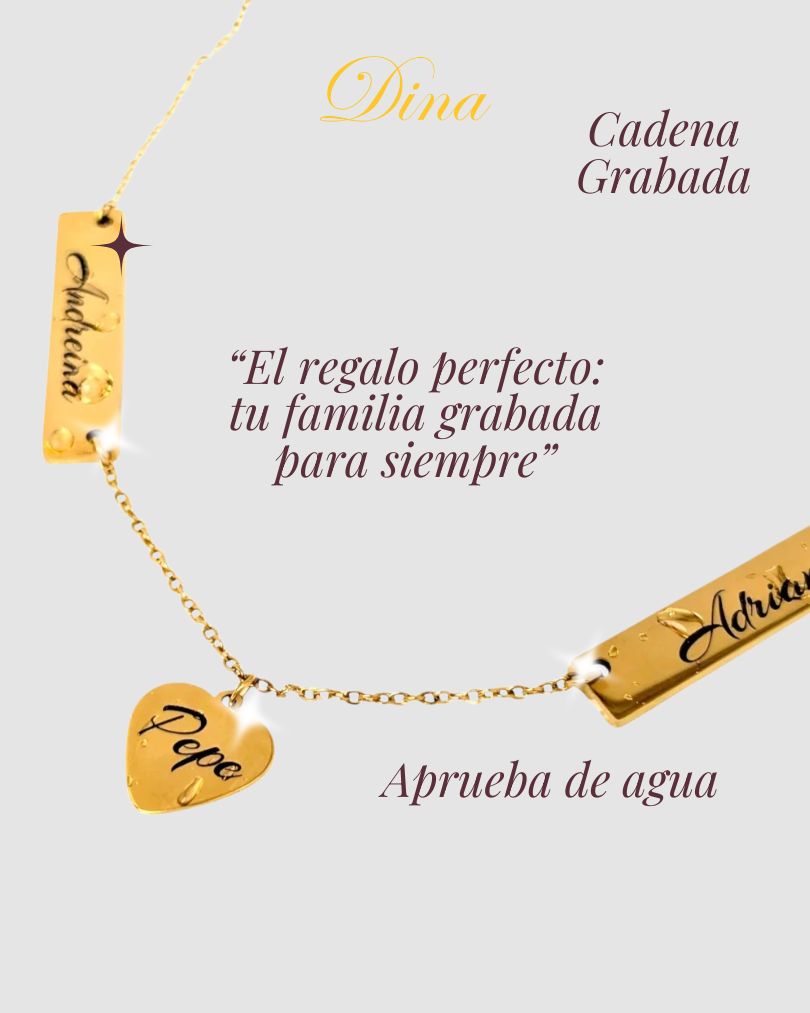 Mi Familia de Oro: Collar con placas de nombre de la familia