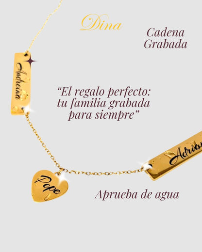 Mi Familia de Oro: Collar con placas de nombre de la familia