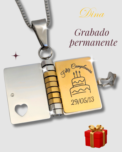 Libro dedicatoria: Grabado a laser, en acero quirúrgico