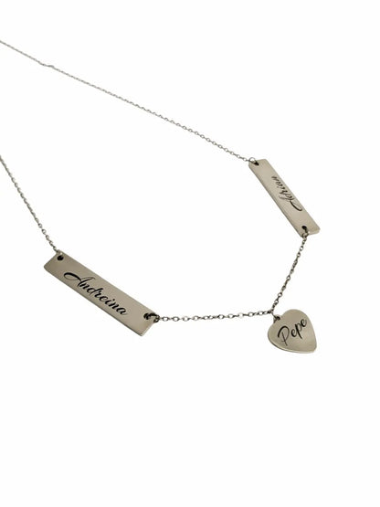 Mi Familia de Oro: Collar con placas de nombre de la familia