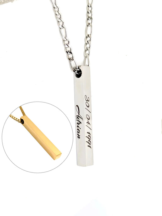 Collar Tótem 4 Caras: Cadena personalizada por los 4 lados en acero quirúrgico